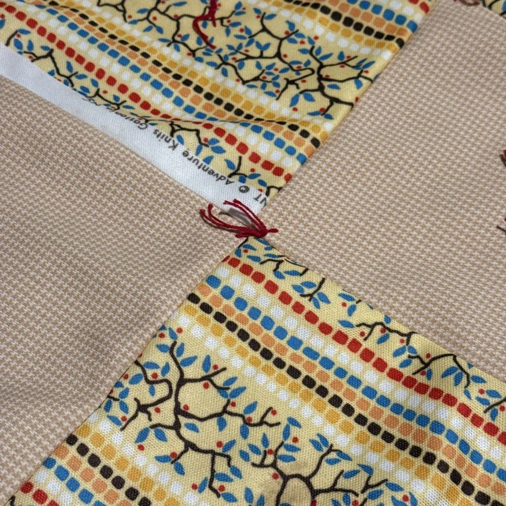 This vintage-style, handmade patchwork quilt 44x 37 Lap Quilt Made In The 1960's
